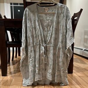 Surf Gypsy Blue Swim Coverup with Flowy Silhouette